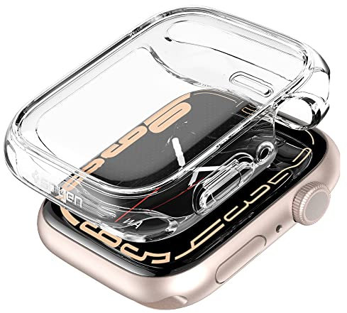 Spigen Cover Ultra Hybrid Compatibile con Apple Watch Series per 9/8/7 (45mm) - Crystal Clear (Transparente)