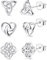 ORAZIO 3 Paar Silber 925 Ohrringe | Simple Fashion Hypoallergene Damen-Ohrringe | Keltisches Dreiheitsknoten Herz Modeschmuck Set für Mädchen