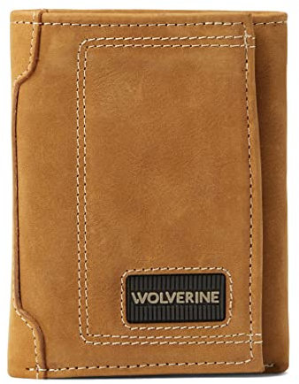 Wolverine Herren Leder Trifold Geldbörse, Robustes Braun, Einheitsgröße