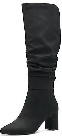 MARCO TOZZI Damen Hohe Stiefel mit Absatz Kniehoch Spitz, Schwarz (Black), 38 EU