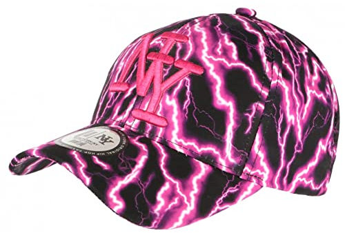 Hip Hop Honour Casquette NY Rose et Noire Style Eclairs Streetwear Baseball Stormy - Taille Unique - Rose