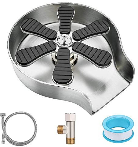 jklashfi Lavavajillas de cristal de alta presión para fregaderos de cocina, lavaplatos de acero inoxidable