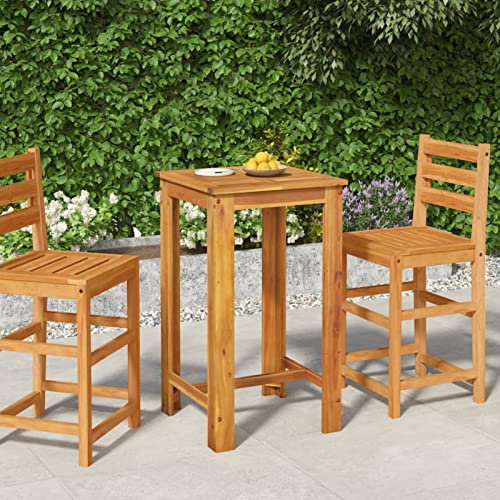 XIAOGUANG Garten-Bartisch, Stehtisch, Bistrotisch, Bar Table, Gartentisch, Balkontisch, Outdoor-Tisch, Tisch Für Draußen, 60x60x105 cm Massivholz Akazie
