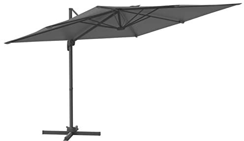 Tidyard Ampelschirm 400 cm, Sonnenschirm mit Aluminium-Mast, Gartenschirm Terrassenschirm Strandschirm Anthrazit 400x300 cm