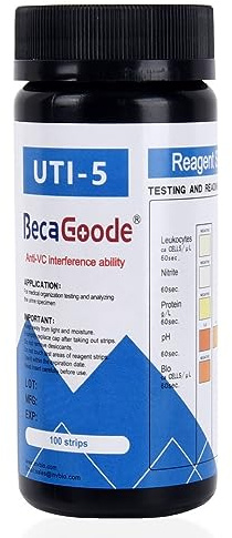 BecaGoode Urine Test Strips 5 para,UTI Test/Urinary Tract Infection 100ct