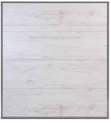 MAXIMAHOUSE Gasdruckfeder Schrankbett Vertikal Invento LED 180V (180x200) Mit Gepolstertem Kopfteil, Mit Lattenrost Aus Holz, (Grau/Eiche Monaco)