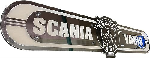 Scania Led Schild 100 x 25cm -Scania Zubehör - Scania Led Logo Mit Einstellbarer Lichtleistung - Scania Greif Led Rückwandschild
