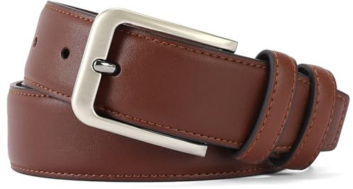 SENDEFN Herren Gürtel, Gürtel Herren Leder 35 mm Breit, Ledergürtel Herren für Business und formelle Anlässe, Ledergürtel Herren Braun mit Geschenkbox
