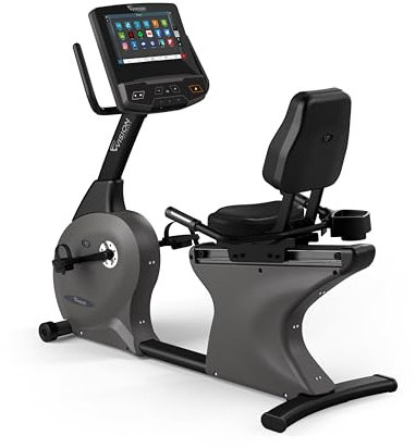 Vision Fitness R600E Halbliege-Ergometer der Entertainment Serie inklusive 16 Zoll Touch Screen belastbar bis 182 kg