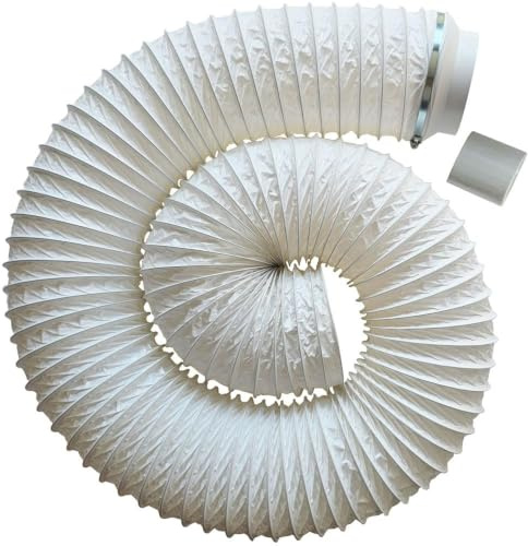 150mm / 6 Inch Air Conditioning Hose Extension Kit - Portable AC Vent Kit, Warm Air Exhaust Duct Hose, 3m Flexible Hose with Reducer, Clip & Tape for Air Con Window Venting