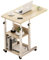 Warmiehomy Overbed Table with Lockable Wheels & Liftable Top,Movable Foldable Bed Desk Adjustable Height 68~85cm,Bedside Desk for Hospital bed Bedroom Sofa(Beige)