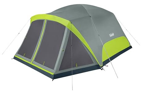 Coleman Skydome Campingzelt für 8 Personen mit Bildschirmraum, Felsgrau