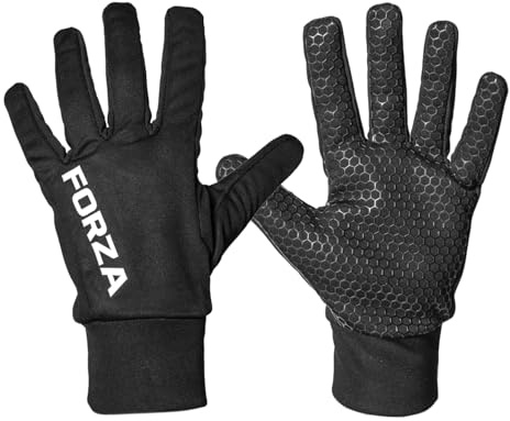 FORZA Winter Thermal Sports Grip+ Gloves – Insulated Fleece Lining, Hex Gel Grip, Water Resistant & Windproof – Sizes 4–11 – Ideal for Football, Rugby, Running & Outdoor Sports