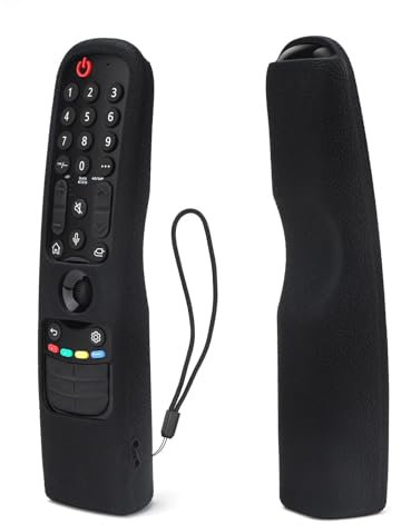 Funda Mando Compatible con LG MR21GA, MR21GC, MR22GA, MR22GN, MR23GA, MR24GA, Funda Protectora de Silicona para LG Smart TV para MR21GA, Funda Mando Antideslizante con Cordón para TV 2021-2024
