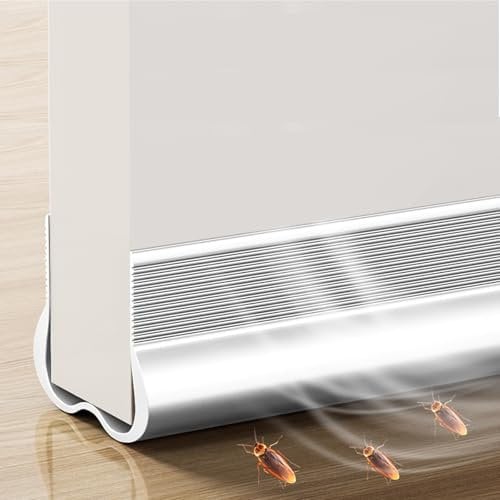 Cotensta 93cm Blanco Burlete Bajo Puerta, Burlete Silicona Puerta Autoadhesivo para Burlete de Puerta, Ajustable Tira de Sellado para Antipolvo, Aislamiento Acústico, Viento, Agua e Insectos