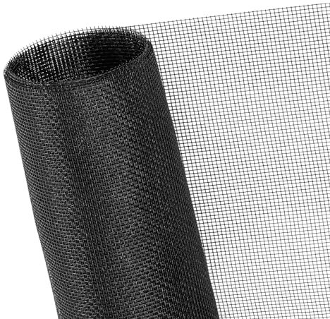 Fliegengitter Gewebe DIY Fenster Insektenschutzgitter aus hochwertigen Materialien Insektenschutz Fenster für Balkontür Wohnzimmer Terrassentür (Schwarz)