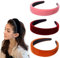 HJZHII 3 Stück 3cm Breit Haarreifen Damen, Gepolsterte Haarreif Samt Einfaches Solides Stirnband Samtstoff Retro Haarband Mode Haarschmuck Stirnbänder für Frauen und Mädchen