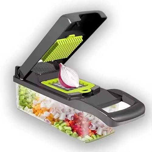Manual Vegetable Chopper & Dicer – Mandoline Vegetable Slicer for Onion, Potato, Salad & Veggies | Kitchen Food Cutter Tool | Handy Manual Veggie Cutter and Dicer | Essential Kitchen Gadget