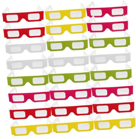 Abaodam 30pcs Flache 3D -Brille Karton Rahmen Brillen Eyewear Klassenzimmer Belohnungen Geburtstagsfeier Für 3D -Filme Und Spiele