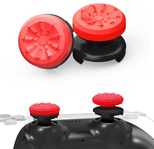 TEUVO Thumbstick per PS5 Mejorar el Apuntado FPS Game Copri Analogici per PS5 - Copri Controllore per PS5 Accessori Gommini Analogico per PS4 Silicone Controllore Thumb Tappi Joystick Controllo 2Pezzi