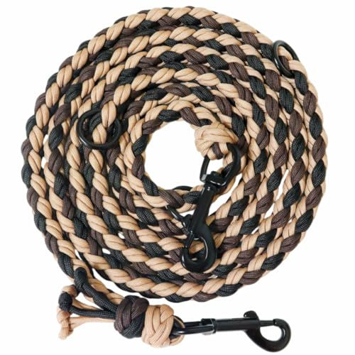 Ben&Bruno Hundeleine | 100% Handgefertigt aus Paracord | Robust, Sicher & Langlebig | Verstellbar | 1,8m Länge für Spaziergänge/Laufen/Training | Für Kleine, Mittelgroße & Große Hunde