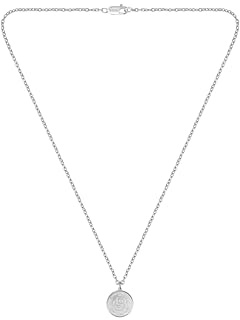BOSS Jewelry Men's DOUBLE B COIN Collection Necklace in Stainless Steel with a Coin Charm – Available in Silver or Black