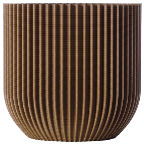 3D Vase Cloe Orchideentopf Kräutertopf Übertopf bruchsicher | nachhaltig | wasserdicht (Braun)