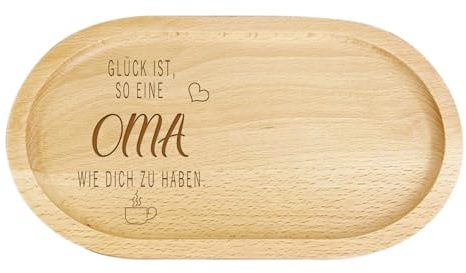 Oma Geschenk, Serviertablett mit Gravur Dekotablett Holz, Holztabletts für Brot, Desserts, Tee, Kaffee, Muttertagsgeschenk für Oma Von Enkel Enkelin, Geschenke für Großmutter Weihnachten Geburtstag