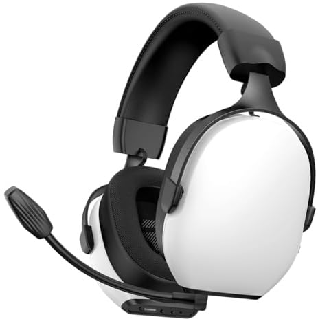 Spirit Of Gamer - XPERT H1400, Casque Gaming sans Fil Bluetooth et WiFi, Son Surround 7.1, Micro Détachable, Antibruit, PS5, PS4, Switch 1 & 2, PC, Mac, Autonomie 40h, Confort & Léger 280g, Blanc