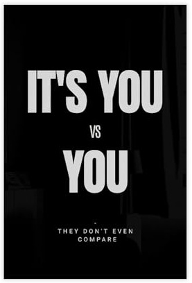Inspirierendes Poster mit Zitat It's You Vs You, motivierende Leinwandkunst, ästhetische Wanddekoration, mit Seize The Day und Hustle-Themen für Fitnessstudio, Büro, Klassenzimmer, Zuhause
