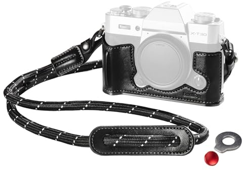 SMALLRIG X-T30 III Halbledertasche mit Schultergurt für FUJIFILM X-T30 / X-T30 II/X-T30 III, Kameratasche im Retro-Stil mit Aluminiumrahmen und Auslöserkappe, Schwarz - 5669