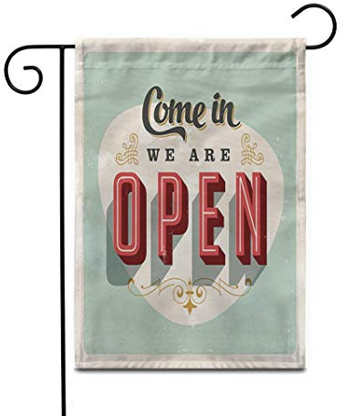 Vintage-Ladenschild-Open-Effekte Können Leicht Entfernt Werden Banner Doppelseitig Fahne Dekorative Gartenflaggen Für Party Festival Urlaub 30X45Cm