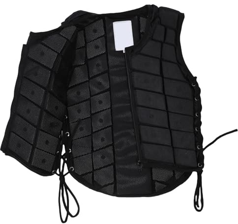 Gilet da Cavallo Equestre Comodo da Indossare Assorbimento degli Urti, Gilet da Equitazione per Ragazzi e Ragazze con Facile Chiusura a Cerniera (XS)
