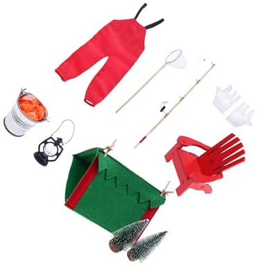 PUXZYAX Weihnachtselfen Kleidung und Accessoires – Angelabenteuer Set: Fördert Kreativität und Freude beim Puppenhausspiel – Spielzeug zum Rollenspiel