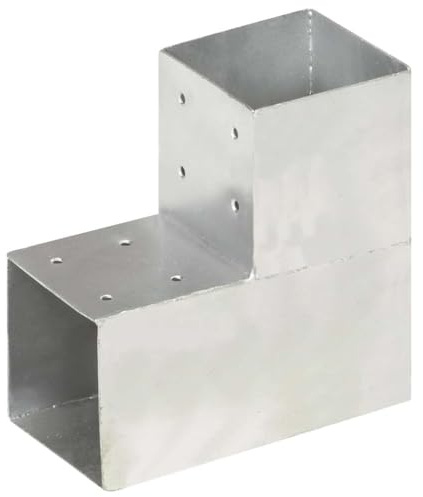 Ordellia Pfostenverbinder L Form verzinktes Metall 101 x 101 mm für Zaunpfosten, Querlatte, Zaunlatte, Pfosten Riegel, Zaunbau, Befestigung für Garten Terrasse Hof