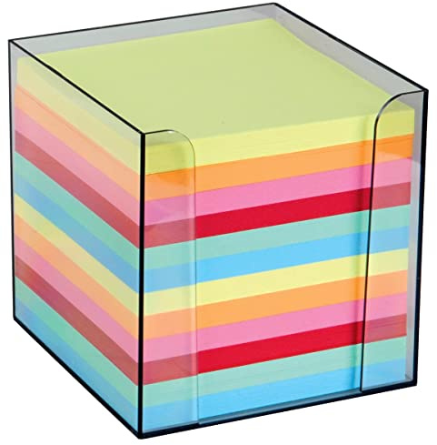 Folia Zettelbox glasklar farbig/9902 95x95x95 mm bunt