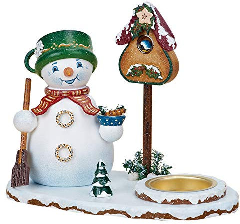 Hubrig Neuheit 2013 - Räucherwichtel Schneemannwichtel mit Teelicht, 16cm x 15cm, Erzgebirge