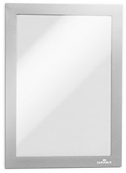 Durable Info-Rahmen Duraframe (A5, selbstklebend mit Magnetverschluss) 1 Stück, silber, 489823