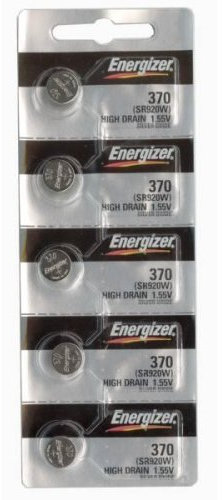 Energizer Batteries 371 / 370 (SR920W SR920SW) Silver Oxide Watch Battery. On Tear Strip, 5 Pack