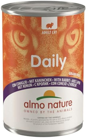 almo nature Daily Grain Free Katzenfutter, Mousse mit Kaninchen, Alleinfutter für Katzen, Nassfutter 24er Pack (24 x 85g)