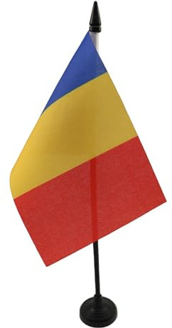 AZ FLAG - Tischflagge Tschad - 15x10 cm - Tschadische Tischfahne 10 x 15 Cm - Flaggen