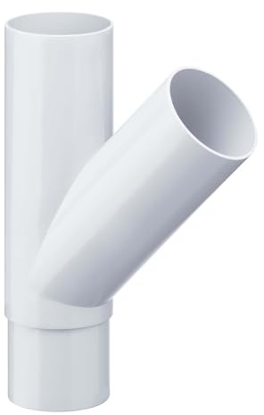 INEFA Abzweiger Fallrohr 45 Grad DN100/50 / 100mm/50mm Weiß PVC | Kunststoff Rohrabzweiger Dachrinnenzubehör, einfache Montage, Made in Germany