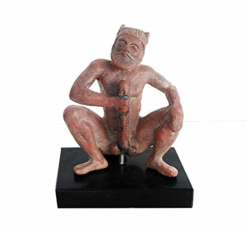 Satyr sitzende Skulptur altgriechische Mythik Kreatur Keramikstatue