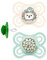 MAM Perfect Silikon Schnuller 0-6 Uni Mix // 2er Set // inkl. Transport- Sterilisierbox // Dento-Flex