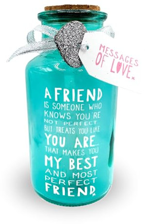 Messages Of Love Light Up Jar Friend | Birthday Unisex | Home Décor | 2 x AA, Multi, OneSize