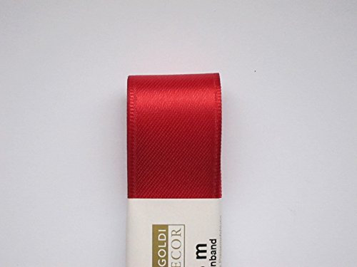 Stoff- Band Doppelsatin von Goldina 40 mm / 3 m. Satinband in der Farbe ROT -20