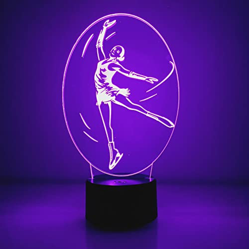 HPBN8 Ltd 3D Skaten für Frauen LED Lampen Tolle 7 Farbwechsel Acryl berühren Tabelle Schreibtisch-Nacht licht mit USB-Kabel für Kinder Schlafzimmer Geburtstagsgeschenke Geschenk