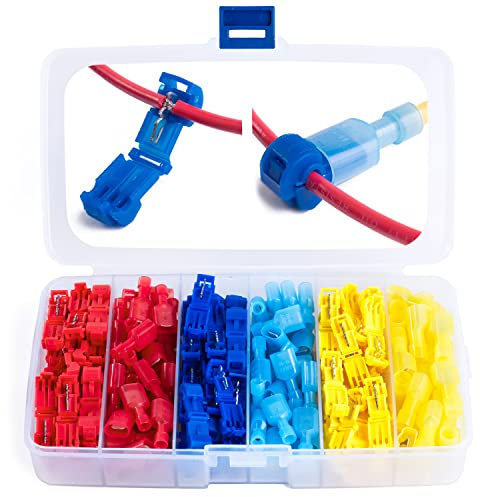 Wirefy 120 PZ Morsetti Elettrici T Tap - Giunti Connettori Cavi - Terminali Maschio Isolati a Innesto Rapido