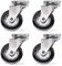 SOTECH 4 Stück Lenkrollen SWIFT Rollen-Ø 75 mm schwarz, Transportrollen belastbar bis 140 kg (35 kg pro Möbelrolle), Höhe 96 mm
