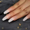 EchiQ Ombre Gradient Pink Nude White French Ballerina Press on False Nails Extra Long Natural Coffin UV Gel Glue On Fake Fingers nails